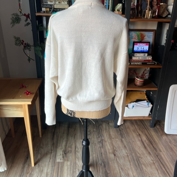 Colorful Embroidered Cowl Neck Sweater - Picture 8 of 10